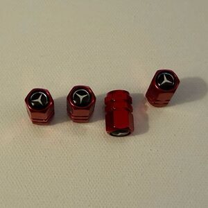 Mercedes Benz Valve Stem Caps in Red Set of 4 NWT